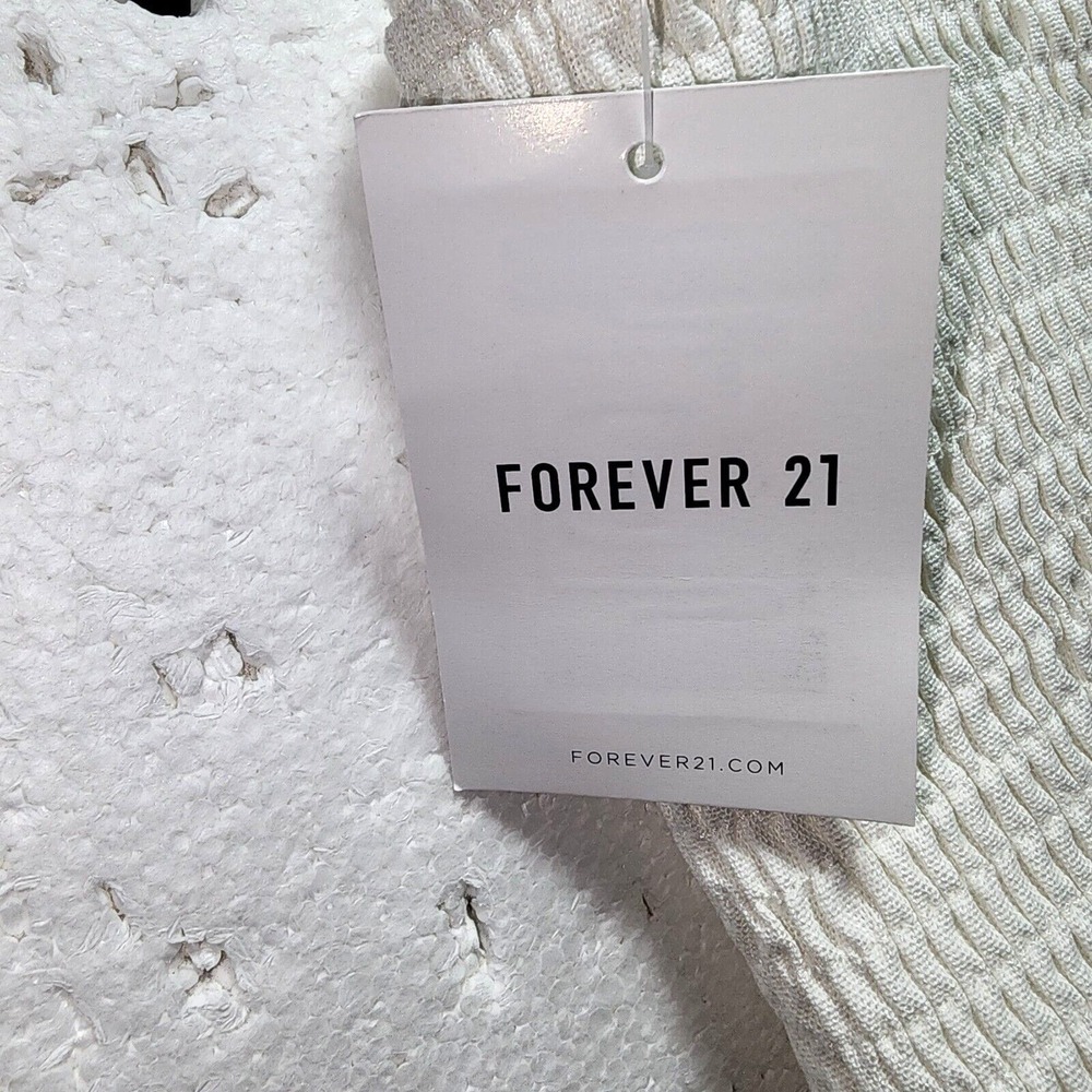 Forever 21 Dress Womens Medium White Pleated Top Sleeveless Shoulder Straps NWT - Picture 4 of 13